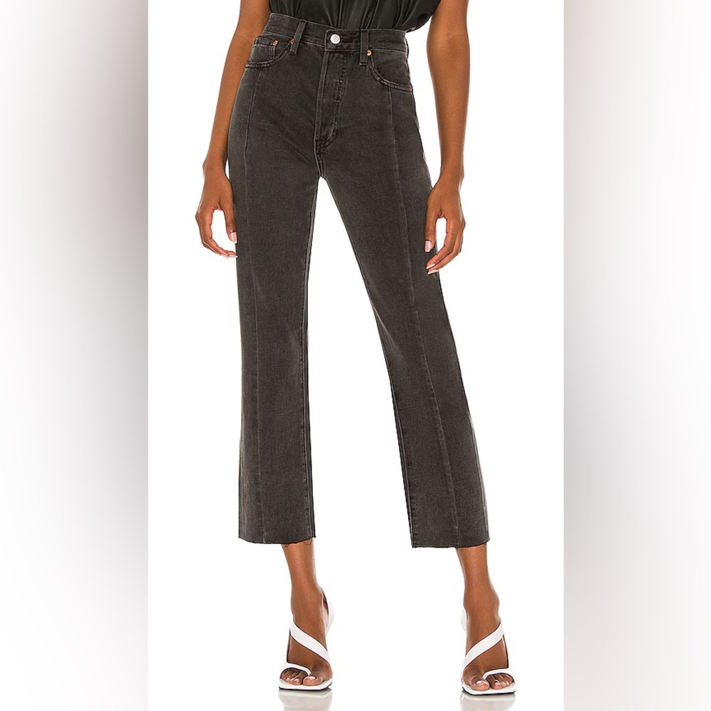 pistola Black Washed Ankle Crop Jeans